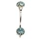 Sea Green Flower Ceramic Silver Iron Hook